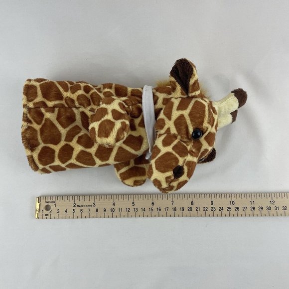 Restoration Hardware Giraffe Hand Puppet 10” Plush Soft Toy White Collar - Picture 6 of 6